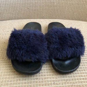 Kali Women's Purple Faux Fur Soft Slide Flat Slipp
